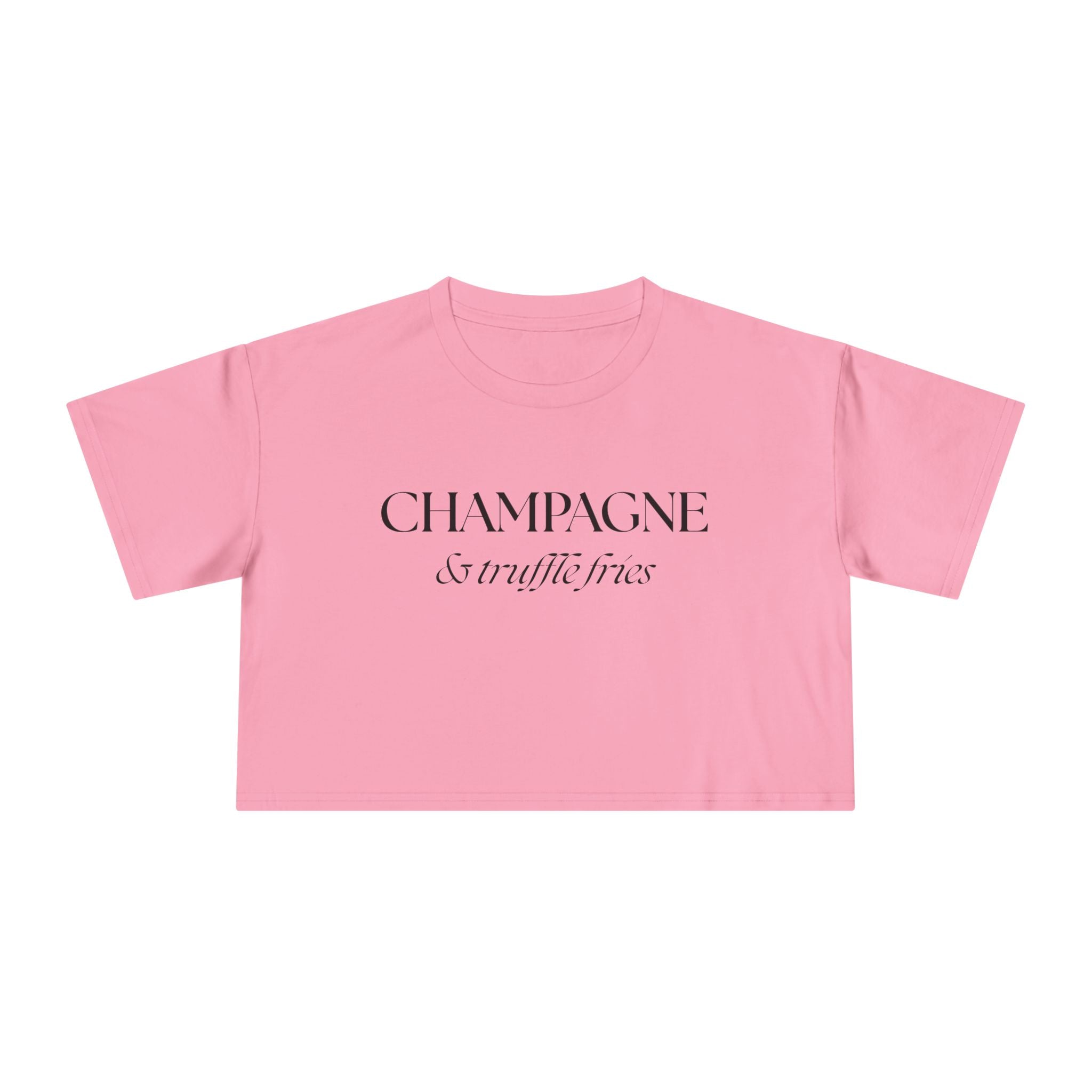 Champagne & Truffle Fries: Women's Crop Tee