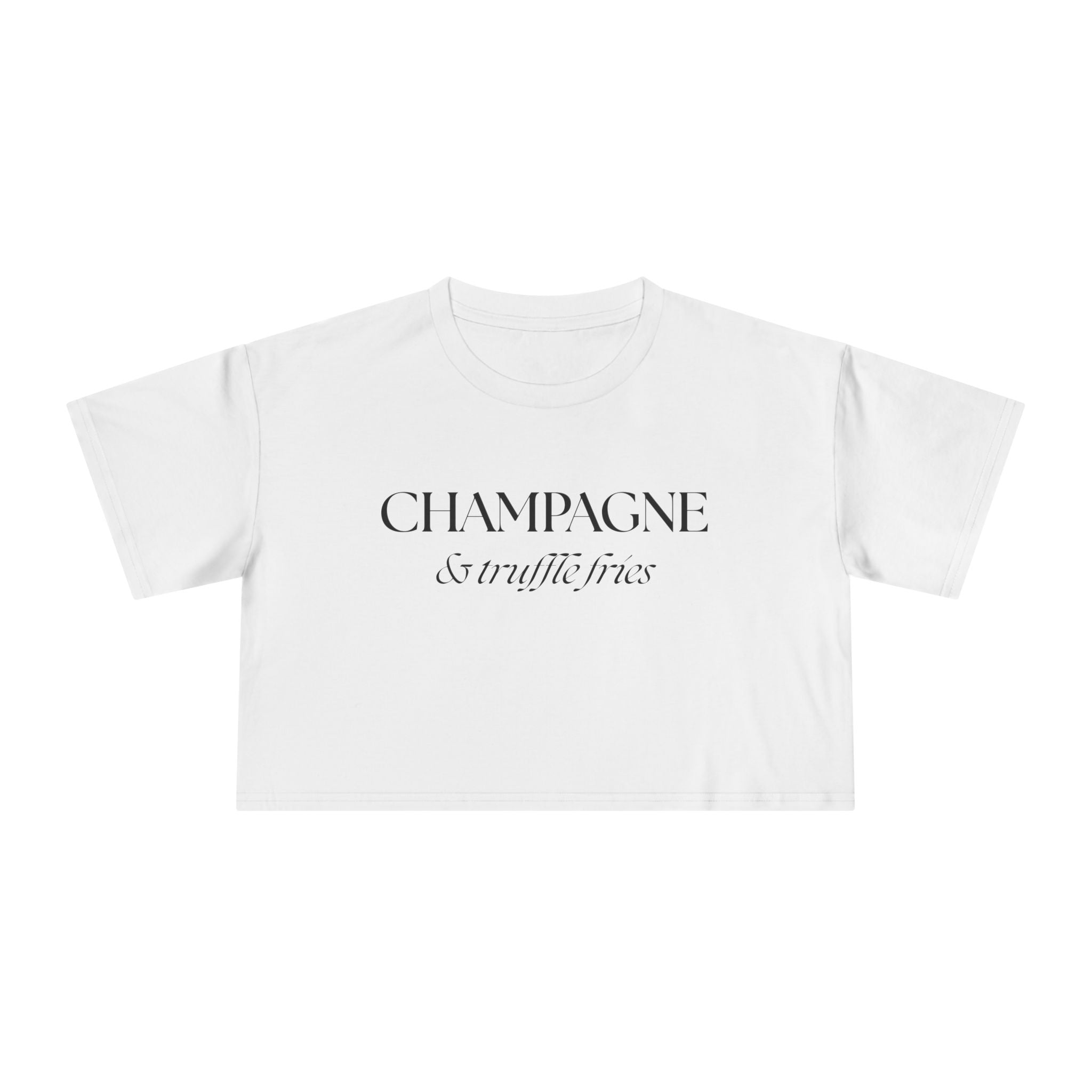 Champagne & Truffle Fries: Women's Crop Tee