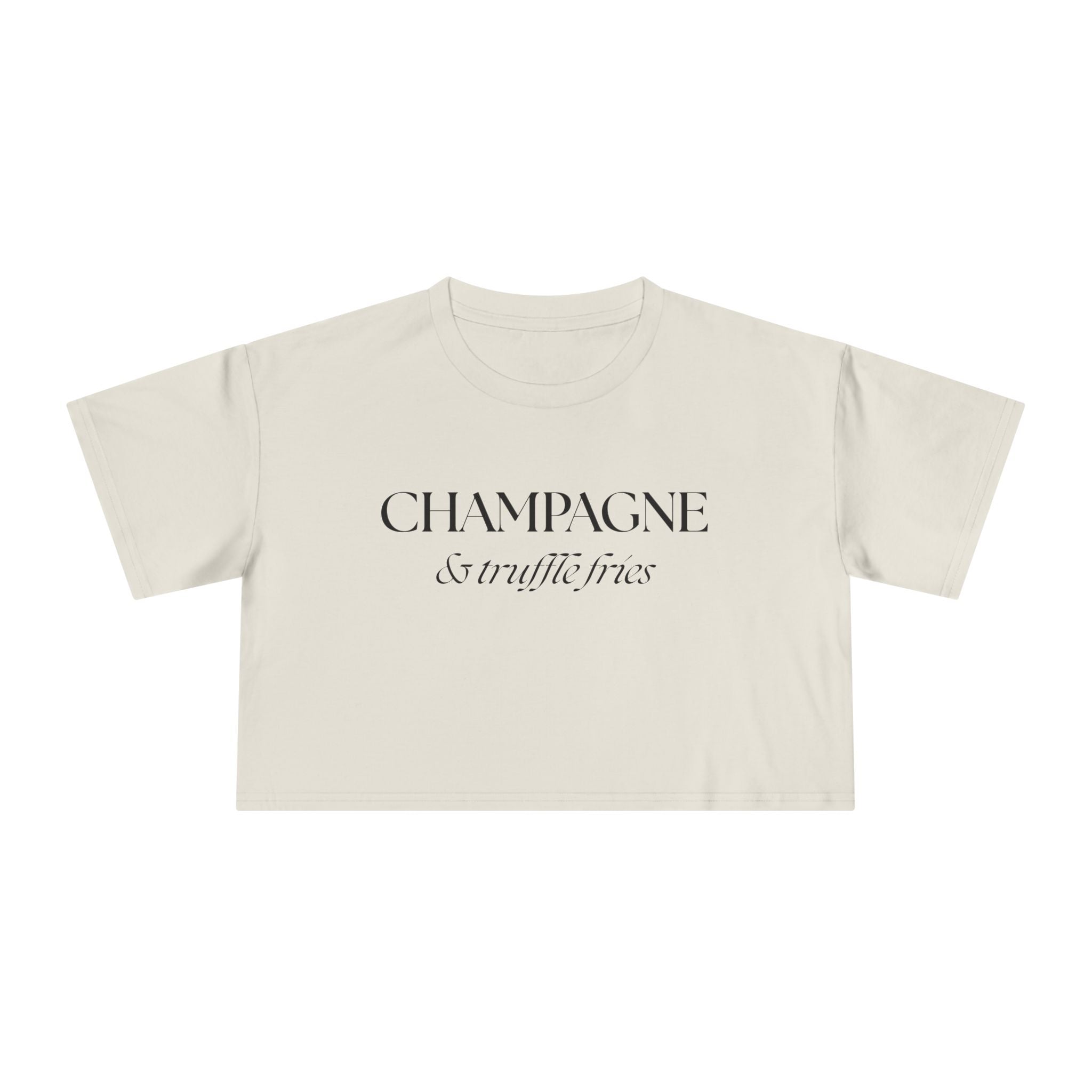 Champagne & Truffle Fries: Women's Crop Tee