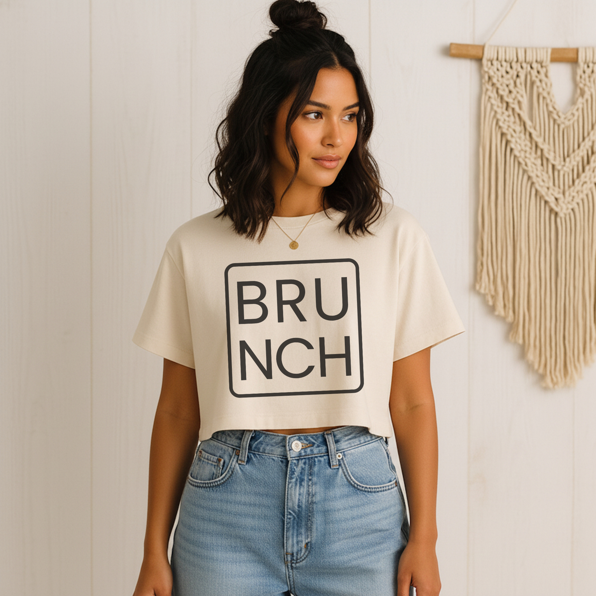 Brunch Square Logo: Women's Crop Tee