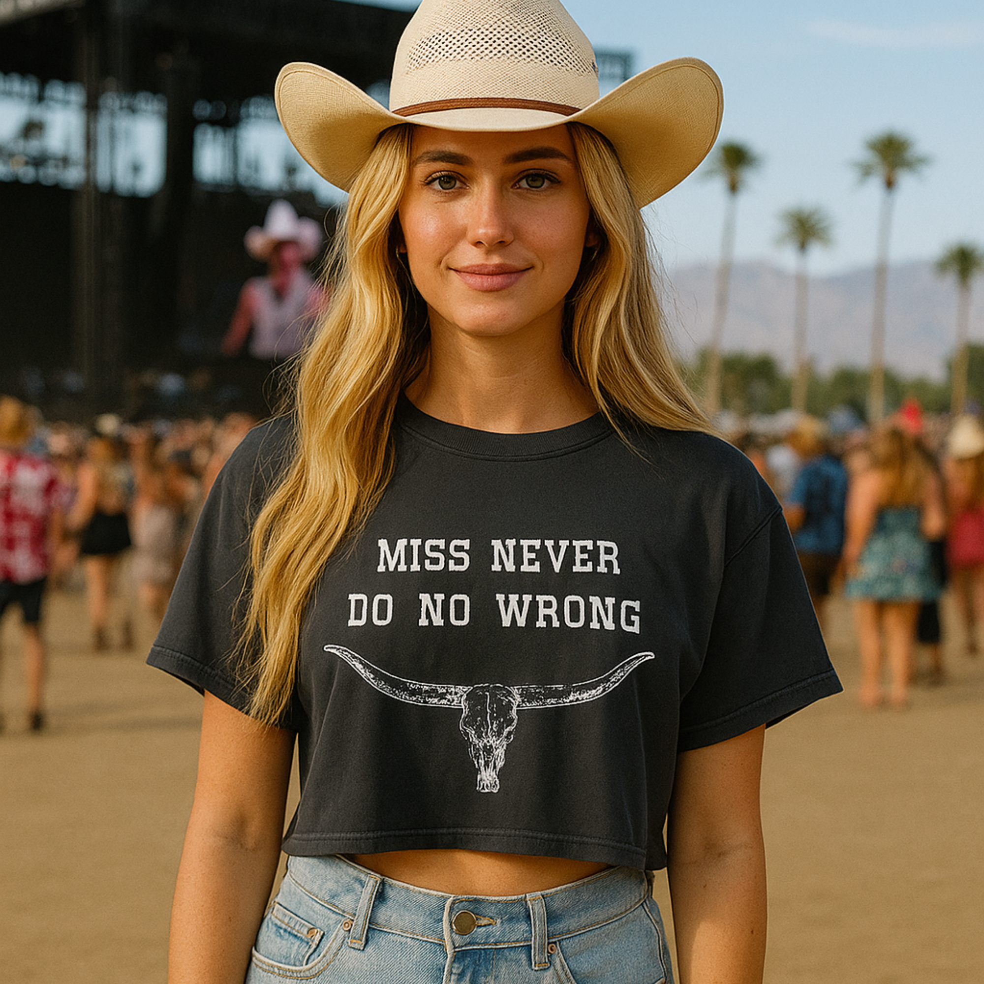 Miss Never Do No Wrong: Women's Crop Tee