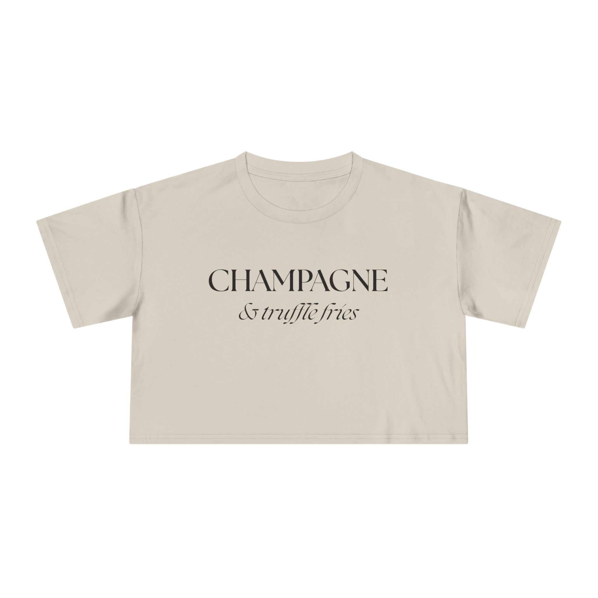 Champagne & Truffle Fries: Women's Crop Tee
