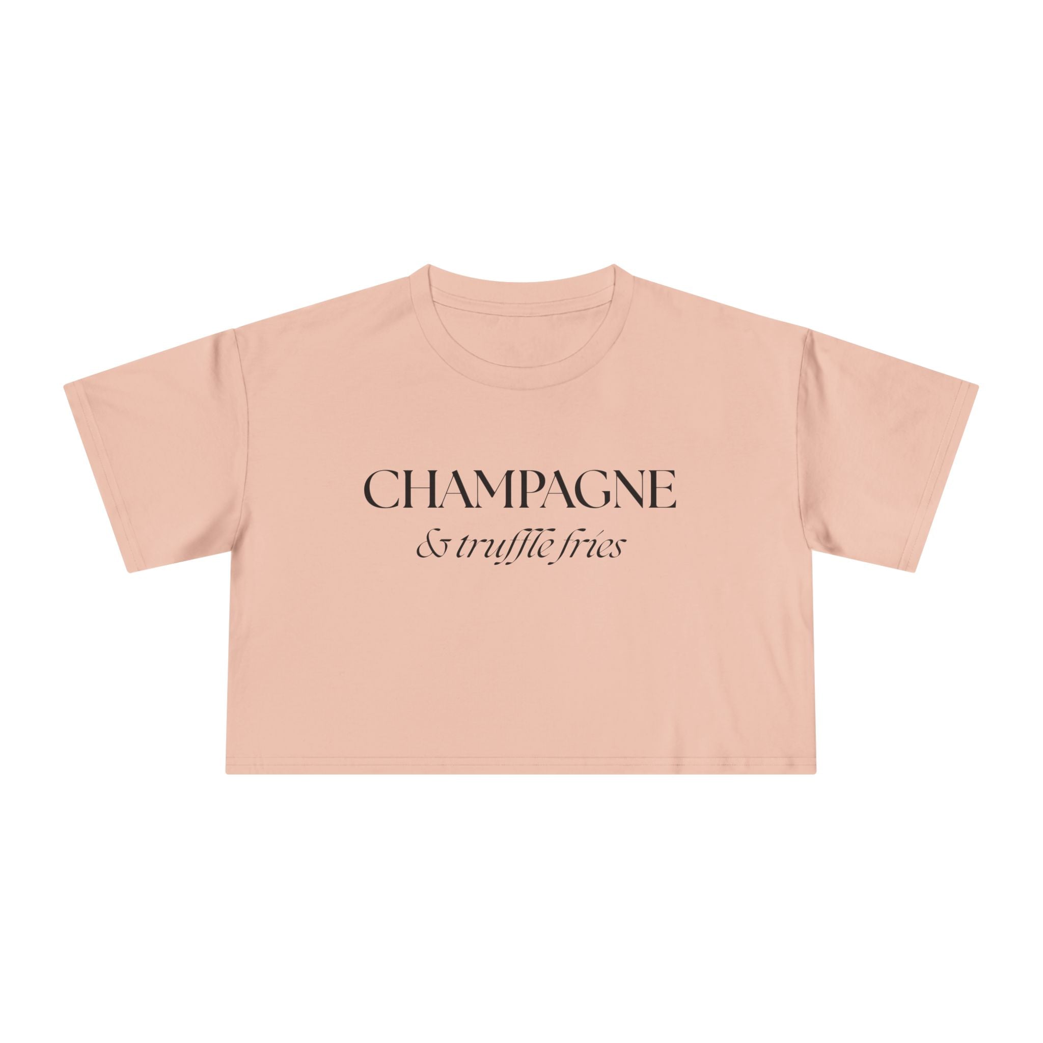 Champagne & Truffle Fries: Women's Crop Tee