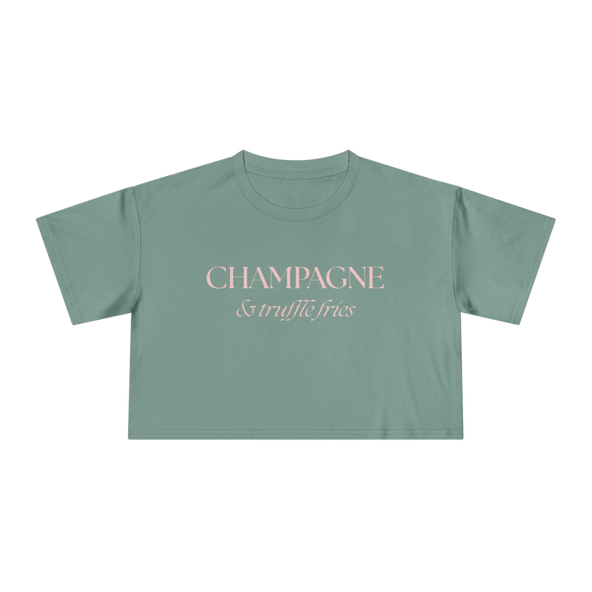 Champagne & Truffle Fries: Women's Crop Tee