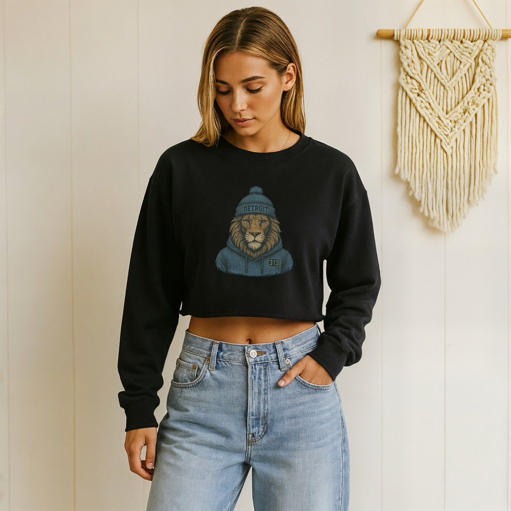 Detroit Lions Spirit Animal: Women's Cropped Sweatshirt
